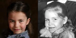 Speaking of the royal family, let's look at those royal genetics. When the 5th birthday portrait of Princess Charlotte was released in 2020, many royal watchers were shocked at how much she looked just like a baby picture of Lady Sarah Chatto, which was taken at Buckingham Palace on September 10, 1969.