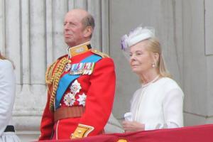 The Duke and Duchess of Kent on the balcony of Buckingham Palace at the 2013 Trooping the Colour